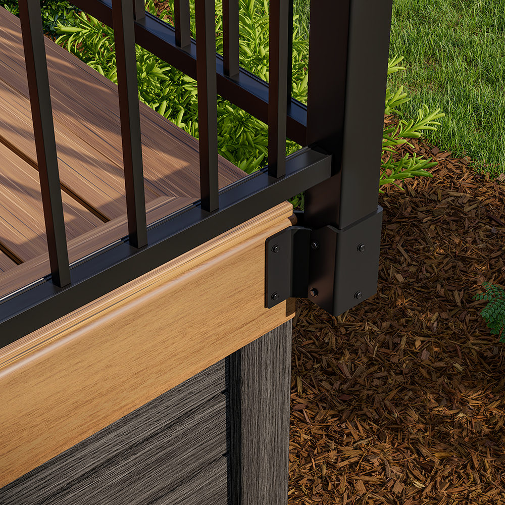 Aria-Facia-Mount-Corner-Profile Aria Railing Black Deck Railing with Corner Facia Mount Attachment Kit